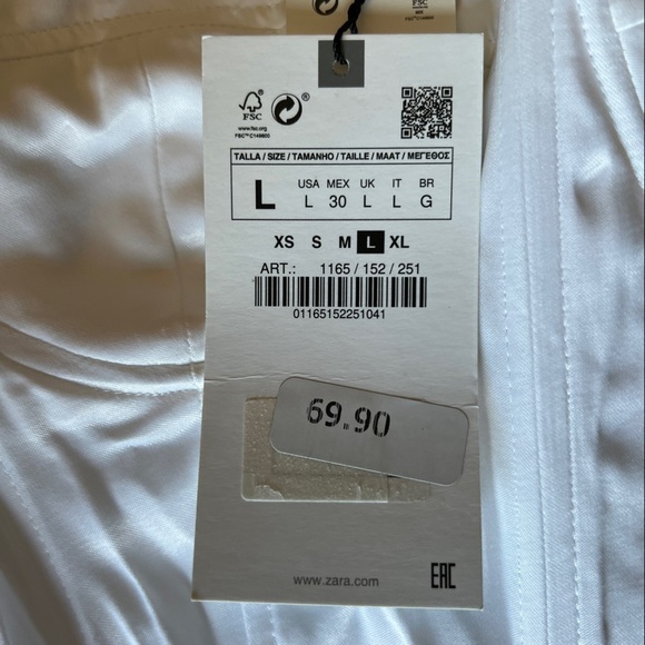 NEW ZARA RHINESTONE CORSET MIDI DRESS OYSTER WHITE | 1165/152 - Picture 13 of 15